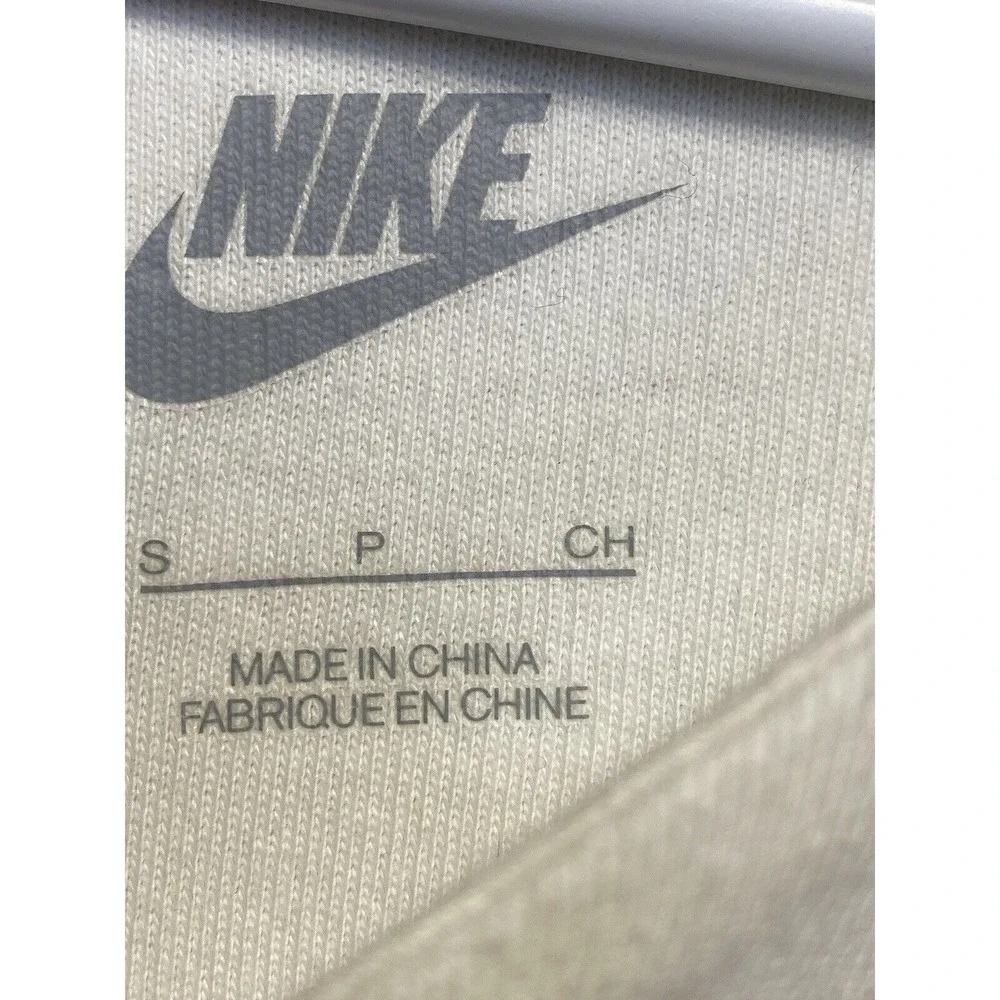 Nike Sweatshirt Women Small White Rally Metallic Fleece 652 Long Sleeve Gym Yoga